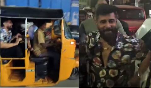 ரசிகர்கள் கூட்டத்தை சமாளிக்க முடியாமல் ஆட்டோவில் ஏறி கிளம்பி சென்ற விக்ரம்
