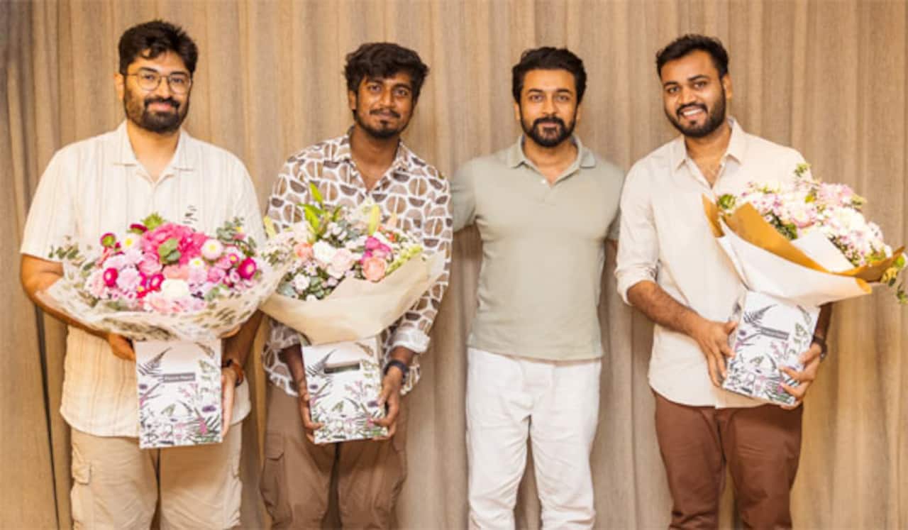 டூரிஸ்ட் பேமிலி இயக்குனரை நேரில் அழைத்து பாராட்டிய சூர்யா