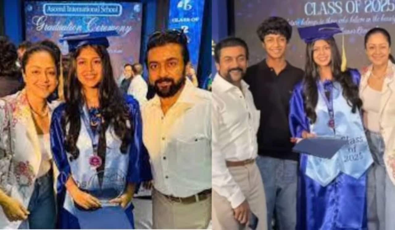 மகள் பட்டமளிப்பு விழா புகைப்படங்களில் ஒன்றை நீக்கிய ஜோதிகா : சிங்கம் 4 காரணமா?