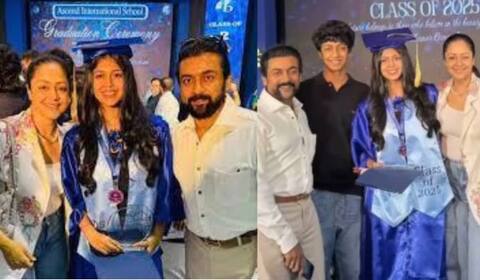 மகள் பட்டமளிப்பு விழா புகைப்படங்களில் ஒன்றை நீக்கிய ஜோதிகா : சிங்கம் 4 காரணமா?