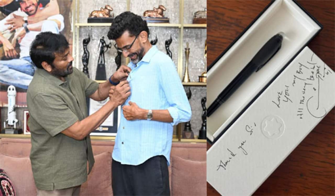 குபேரா இயக்குனருக்கு பேனா பரிசளித்த சிரஞ்சீவி