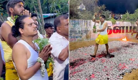கோவிலில் தீ மிதித்த புகழ்