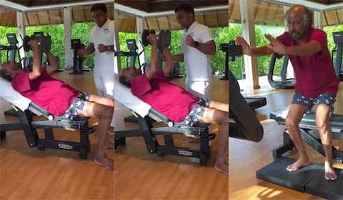 ரஜினியின் ஒர்க் அவுட் வீடியோ : வைரலாக்கும் ரசிகர்கள்