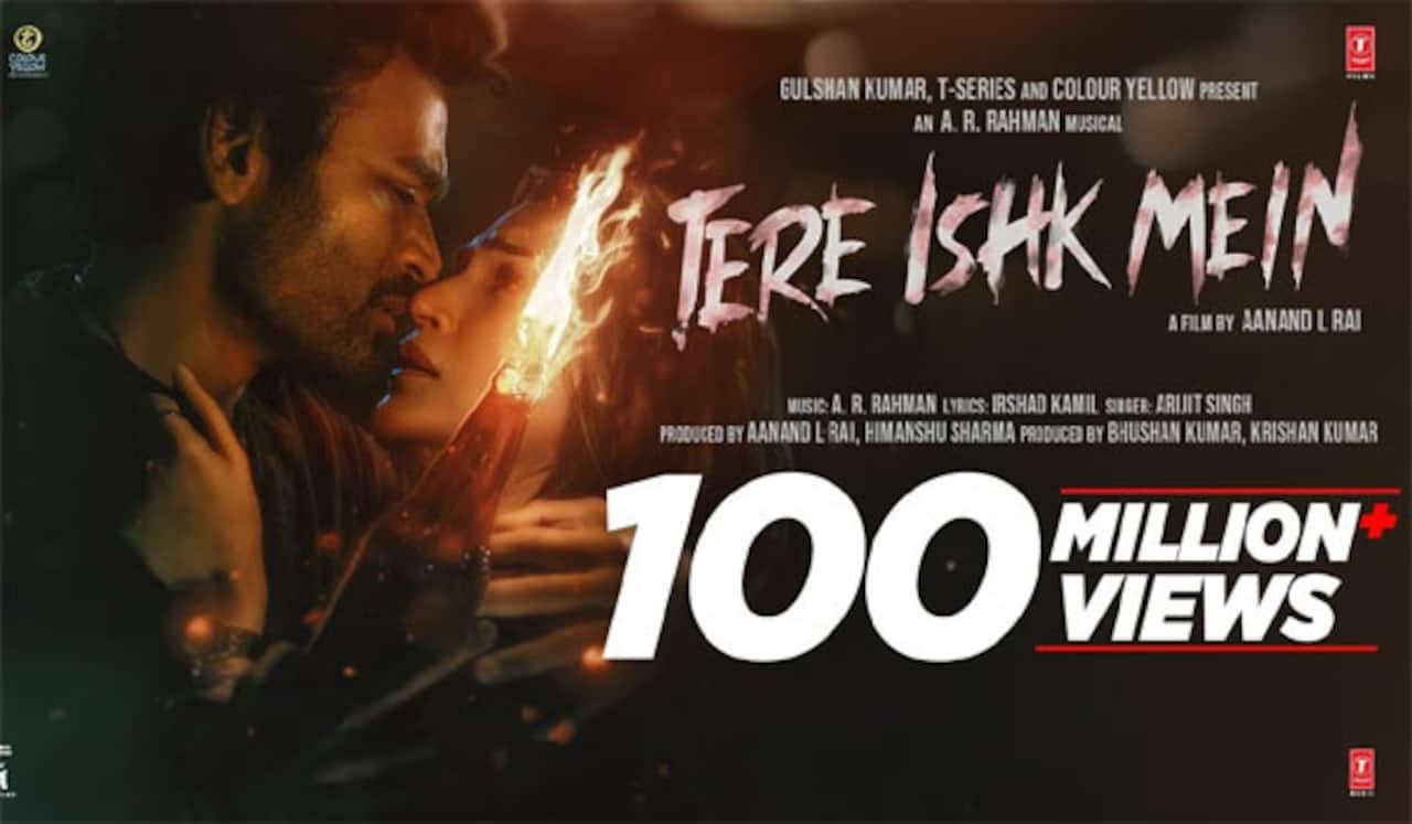 100 மில்லியன் பார்வைகளை கடந்த தனுஷின் ஹிந்தி பாடல்
