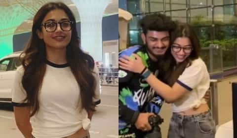 விமான நிலையத்தில் போட்டோகிராபரை கட்டிப்பிடித்து பிறந்தநாள் வாழ்த்து சொன்ன ராஷ்மிகா மந்தனா