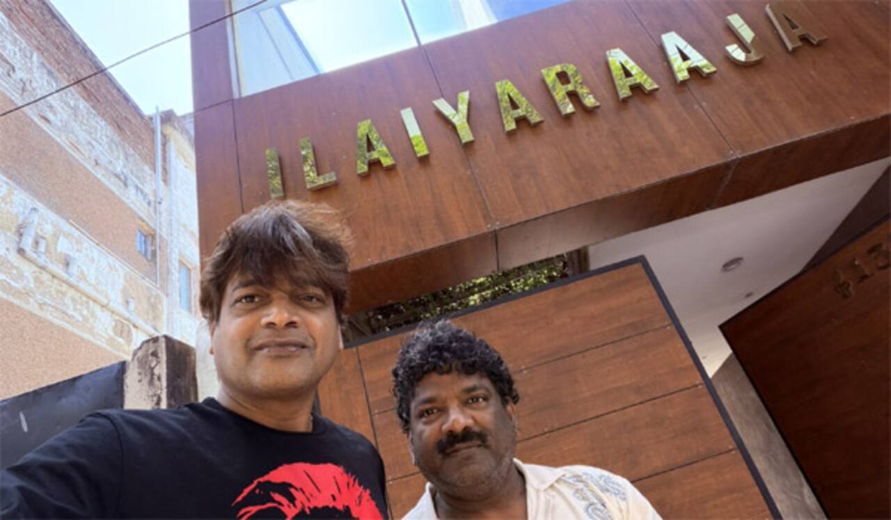 இளையராஜா ஸ்டுடியோ முன் செல்பி எடுத்த தெலுங்கு இயக்குனர்