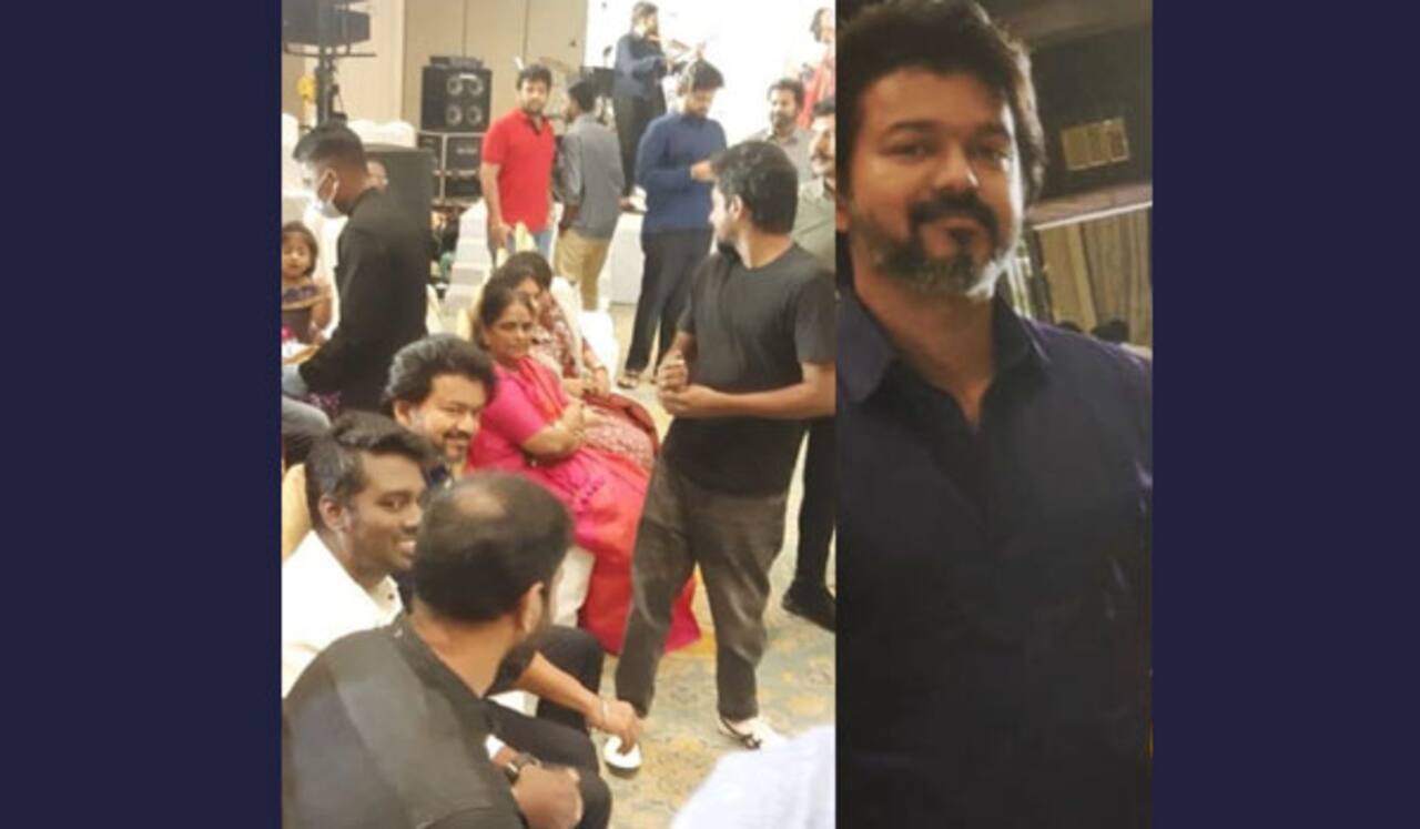 மும்பையில் அட்லி மனைவி பிரியாவின் வளைகாப்பு நிகழ்ச்சியில் கலந்து கொண்ட விஜய்