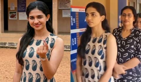 முதல் முறை வாக்காளராக வாக்கு செலுத்திய மமிதா பைஜூ