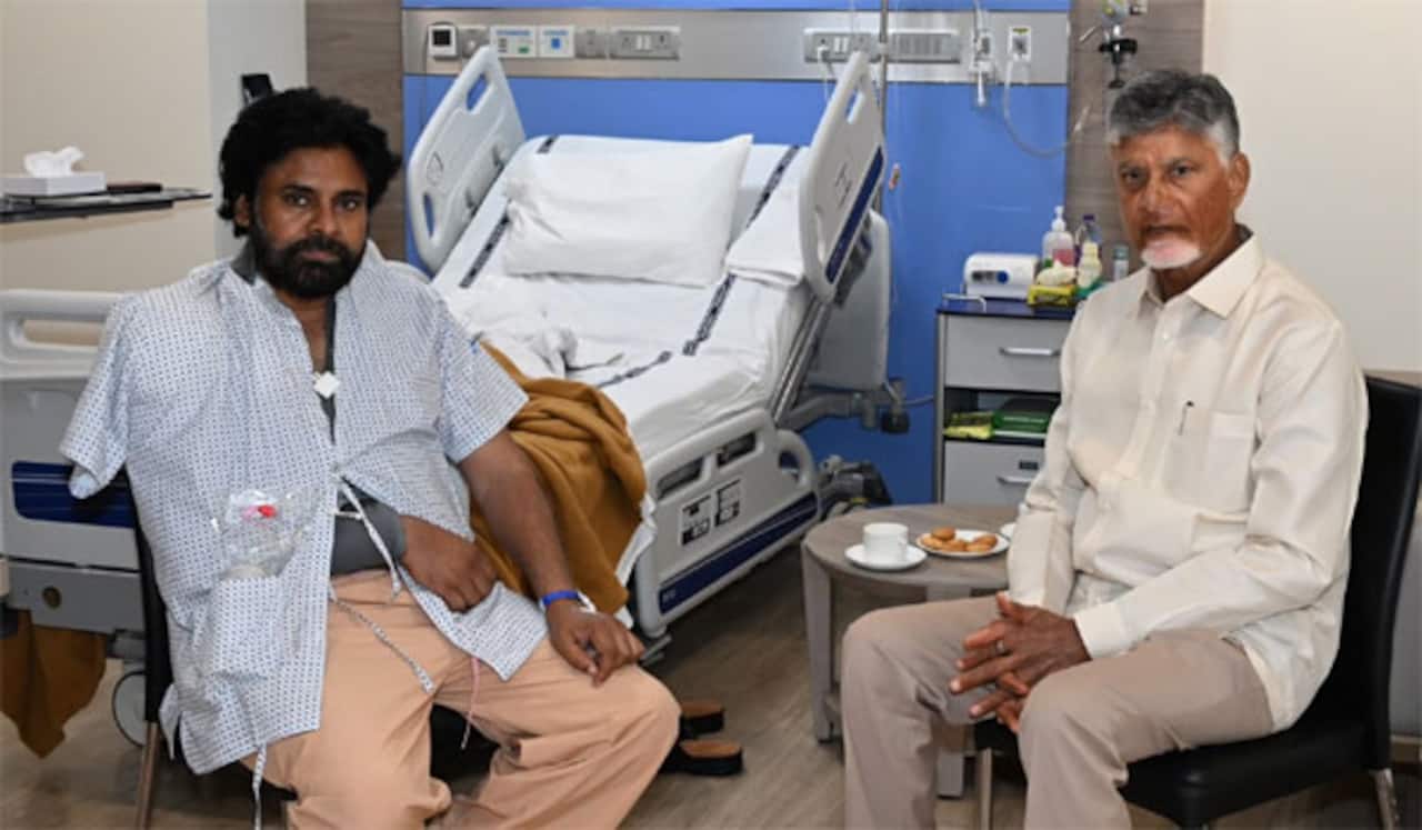 அறுவை சிகிச்சைக்குப் பின் பவன் கல்யாணை சந்தித்த ஆந்திர முதல்வர் சந்திரபாபு