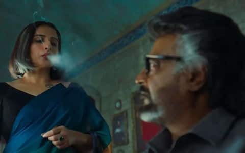 ரஜினியின் முகத்தில் சிகரெட் புகை ஊதும் காட்சியில் பதட்டமடைந்த வித்யா பாலன்!
