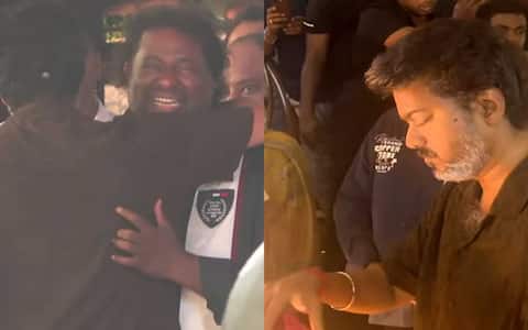 தேவா உடலுக்கு முதல்வர் விஜய் அஞ்சலி : கலங்கிய மகனை ஆரத்தழுவி ஆறுதல்