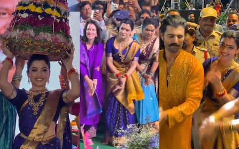 சத்துல பதுக்கம்மா திருவிழாவில் விஜய் தேவரகொண்டா, ராஷ்மிகா