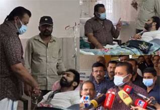 விபத்தில் சிக்கிய வில்லன் நடிகரை நேரில் சந்தித்து ஆறுதல் கூறிய சுரேஷ்கோபி