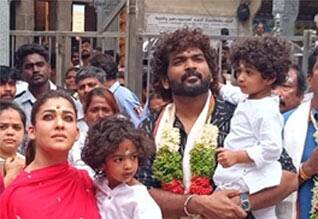 பழனி முருகன் கோவிலில் குடும்பத்துடன் சாமி தரிசனம் செய்த விக்னேஷ் சிவன் - நயன்தாரா