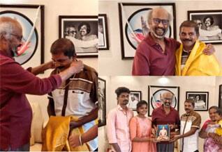 மதுரை ரசிகரை சென்னைக்கு அழைத்து தங்க சங்கிலி அணிவித்து கவுரவித்த ரஜினிகாந்த்