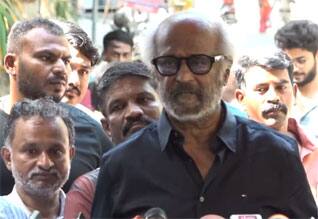 100வது படத்தில் என்னை நடிக்க கேட்டார் :  ஆர்பி சவுத்ரிக்கு அஞ்சலி செலுத்திய பின் ரஜினி பேட்டி