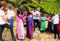 மூணாறு தேயிலைத் தோட்ட தொழிலாளர்களுடன் நடனமாடிய விக்ரம்