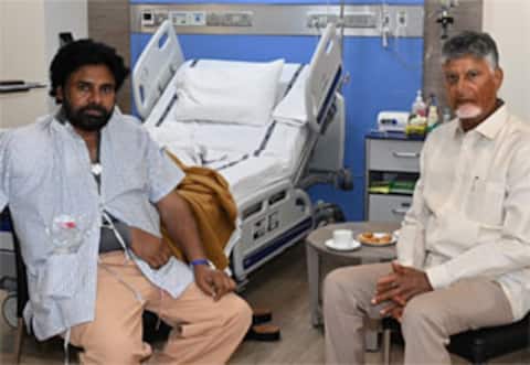 அறுவை சிகிச்சைக்குப் பின் பவன் கல்யாணை சந்தித்த ஆந்திர முதல்வர் சந்திரபாபு