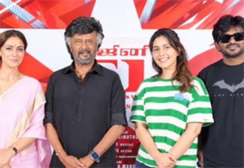 ரஜினியின் 51 வருட திரைப்பயணம் : கேக் வெட்டி கொண்டாடிய தர்மன் படக்குழுவினர்