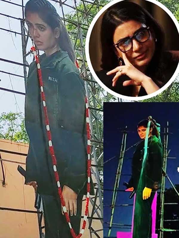 சமந்தாவின் கட்அவுட்டுக்கு பாலபிஷேகம் செய்த தெலுங்கு ரசிகர்கள்!