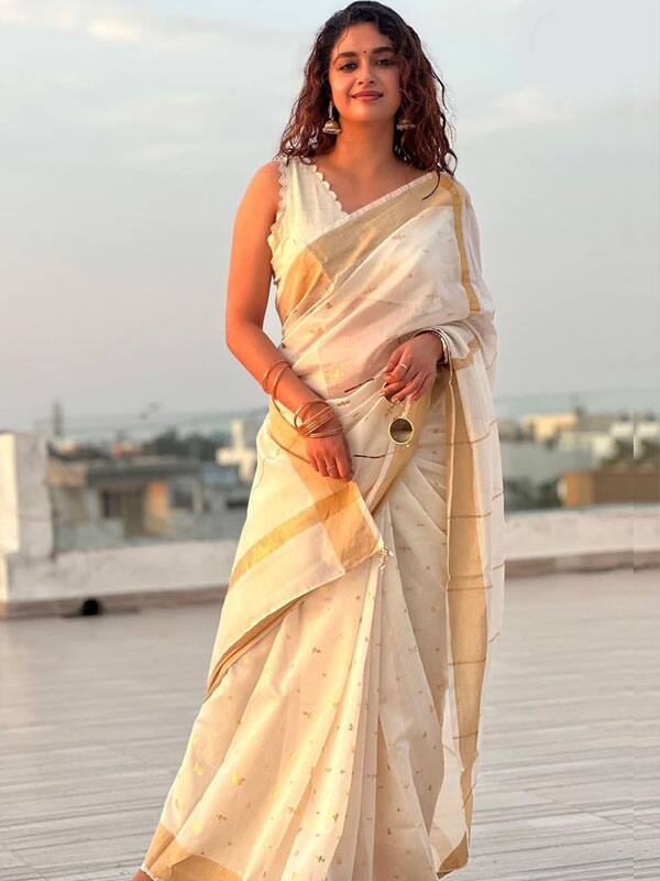 மஞ்சக்காட்டு மைனா... கலர்ஃபுல் லுக்கில் அசத்தும் கீர்த்தி சுரேஷ்