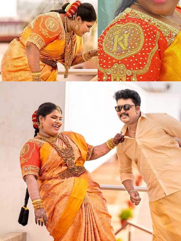 தங்கத்தால் இழைக்கப்பட்ட ரோபோ சங்கர் மகளின் திருமண புடவை !