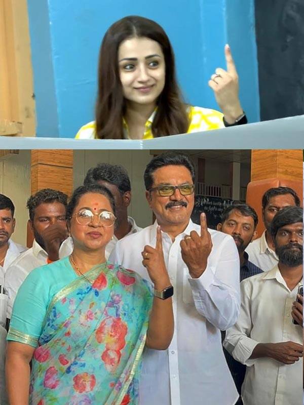 இந்தியாவில் தேர்தல் திருவிழா... ஓட்டளித்து ஜனநாயக கடமையாற்றிய தமிழ் திரைப்பிரபலங்கள்...!