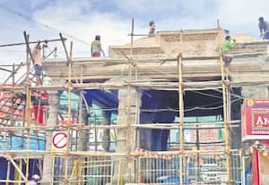  திருப்பரங்குன்றம் 16கால் மண்டபத்தில் நடக்கும் மராமத்து பணிகள்