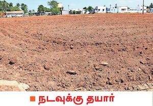 காய்கறி நாற்றுகள் நடவு செய்வதற்காக விவசாயிகள் நிலத்தை உழுது ...