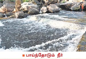 உடுமலை திருமூர்த்திமலையில் பெய்த மழையால், தோணியாற்றில் நீரோட்டம் ...