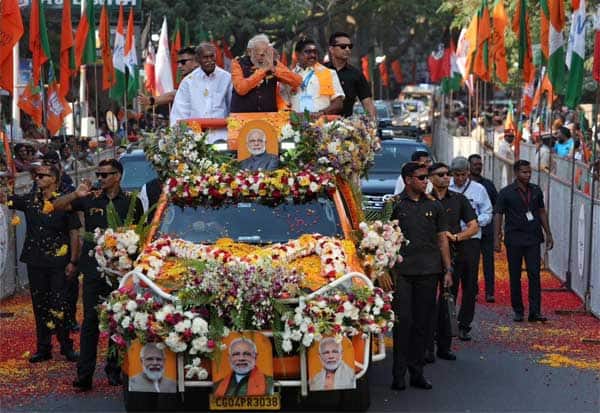 புதுச்சேரியில் பிரதமர் ரோடு ஷோ