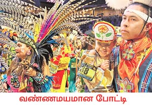 அமெரிக்காவின் நியூ மெக்சிகோ மாகாணம் அல்புகெர்க்கி நகரில் பழங்குடியின ...