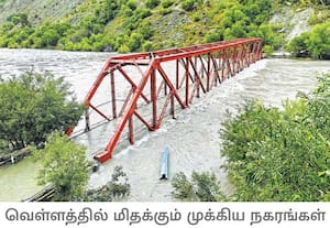  ஹிமாச்சல் மாநிலம் ஜோப்ராங் கிராமத்தில் பாயும் சந்திராபாகா ஆற்றில் ...
