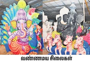  விநாயகர் சதுர்த்தி விழாவையொட்டி விநாயகர் சிலைகள் தயாராகி உள்ளன. இடம்: ...