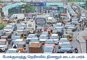 ஓஎம்ஆர் எனும் பழைய மாமல்லபுரம் சாலை டைடல் பார்க் சந்திப்பில் பாதசாரிகள் ...