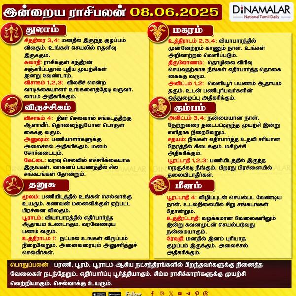 இன்றைய ராசிபலன் [08.06.2025] #horoscopetoday|#indraiyarasipalan|#todayrasipalan|#rasipalantoday|#இன்றையபலன் 