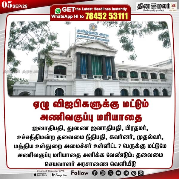 ஏழு விஐபிகளுக்கு மட்டும் அணிவகுப்பு மரியாதை 