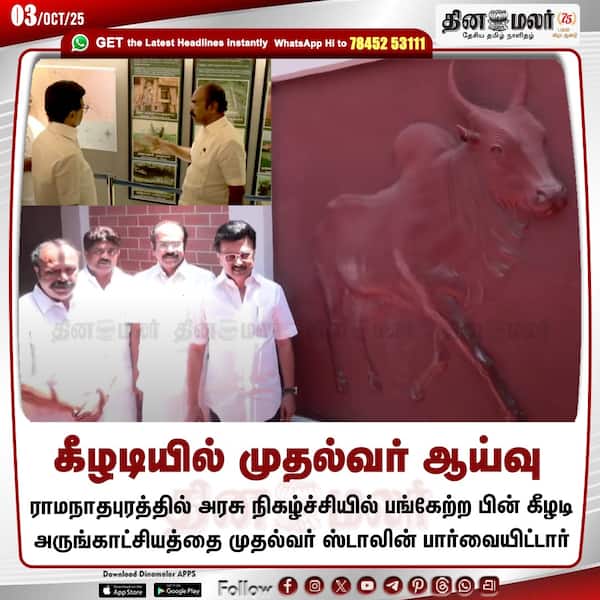 கீழடியில் முதல்வர் ஆய்வு 