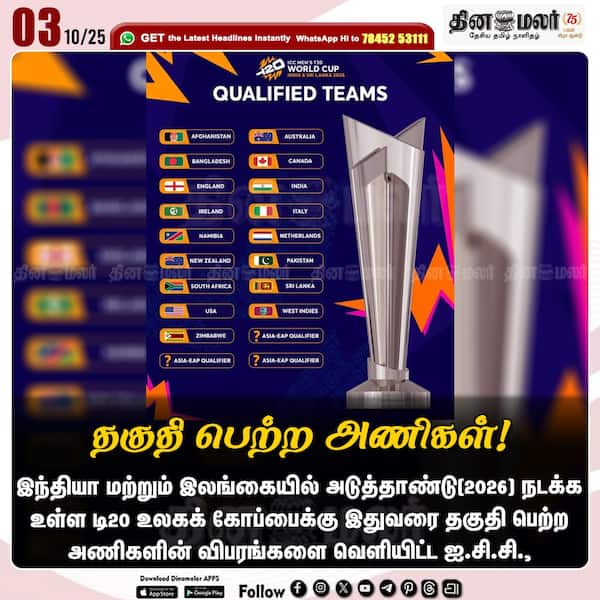 தகுதி பெற்ற அணிகள்! 