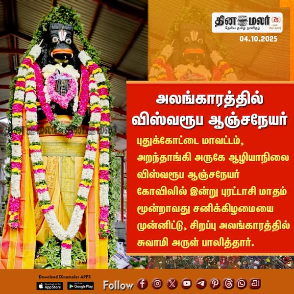 அலங்காரத்தில் விஸ்வரூப ஆஞ்சநேயர் 