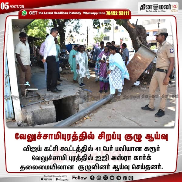 வேலுச்சாமிபுரத்தில் சிறப்பு குழு ஆய்வு 