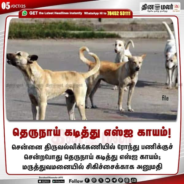 தெருநாய் கடித்து எஸ்ஐ காயம்! 