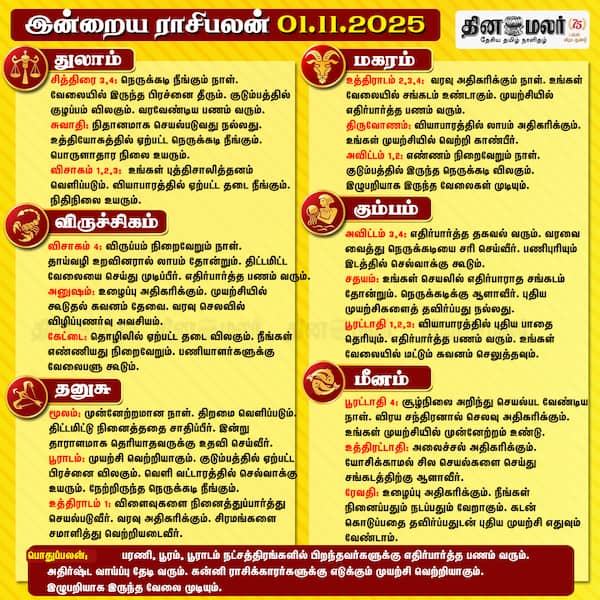இன்றைய ராசிபலன் [01.11.2025] 