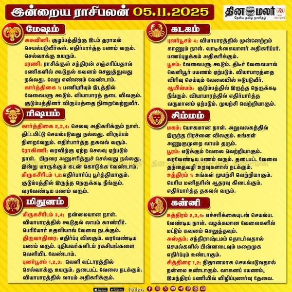 இன்றைய ராசிபலன் [05.11.2025] 