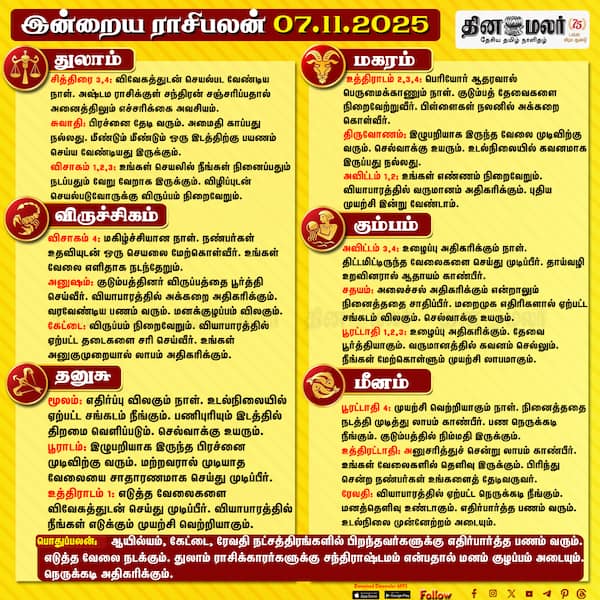 இன்றைய ராசிபலன்[07.11.2025] 