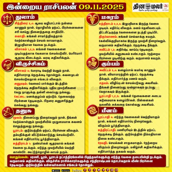 இன்றைய ராசிபலன்[09.11.2025]