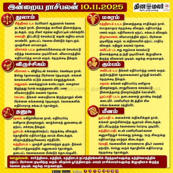 இன்றைய ராசிபலன் [10.11.2025] 