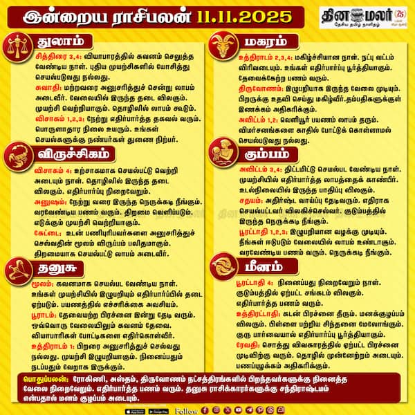 இன்றைய ராசிபலன் [11.11.2025] 