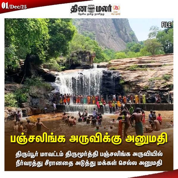 பஞ்சலிங்க அருவிக்கு அனுமதி 