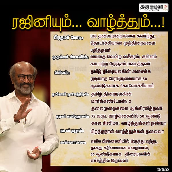 ரஜினியும்... வாழ்த்தும்...! 